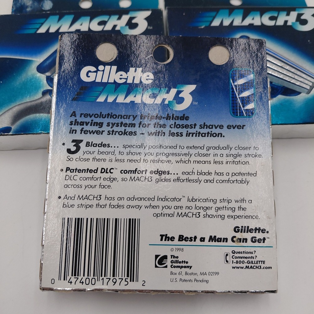 NOS Vtg 90s Gillette Mach3 Razor Blades 24 Refills Shave Cartridges 3 Packs-8 - Picture 5 of 5